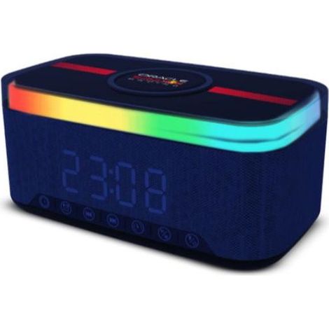 Wecker Lautsprecher - RED BULL - Schwarzes Modell - Bluetooth 5.0 - FM Radio - Multicolores LED Display