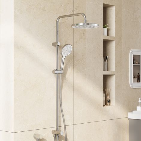 Shower Kit - Handheld & Overhead - Chrome, Stainless Steel 201 - for Bathroom, Shower, Home (1/5)
