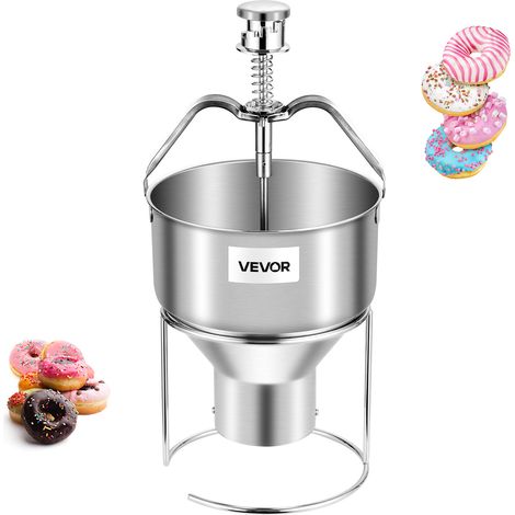 VEVOR Distributeur de beignets manuel, en acier inoxydable 304, distributeur de pate commerciale grande capacite, reglable sur 6 epaisseurs avec support, pour restaurant, cafe, boulangerie, cuisine (1/5)