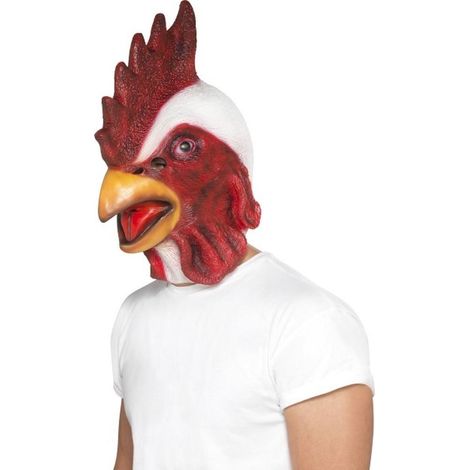 Chicken Mask - White - Full Overhead - Latex - 44569