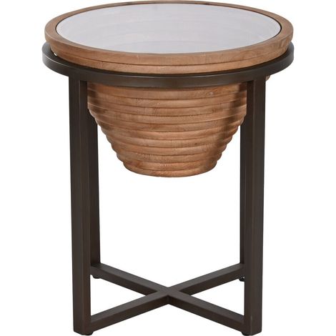 Mesita Auxiliar Abeto Cristal 46X46X55,5 Natural (1/5)