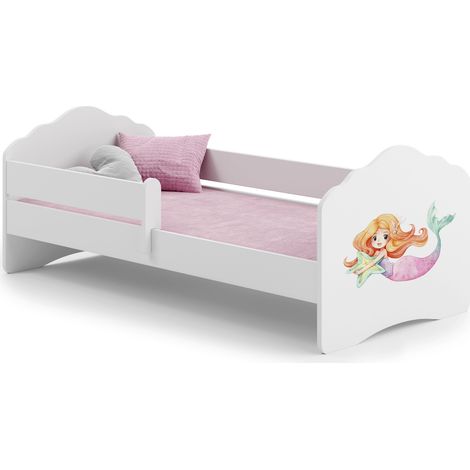 Letto per bambini FALA con ringhiera 140x70 Mermaid