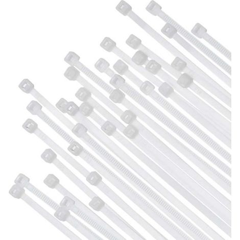 Selbstsichernde weiße Nylon-Kabelbinder, Kabelbinder für Drahtseile, Kabelbinder, 12-Zoll-Kabelbinder aus weißem Nylon (100 Stück)