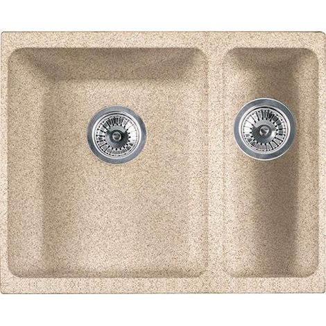 Lavello 2 vasche Franke Kubus KBG 160 sottotop in fragranite avena 55.8x46 cm. (1/2)