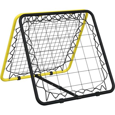 vidaXL Rebotador de doble cara ajustable acero amarillo y negro (1/2)