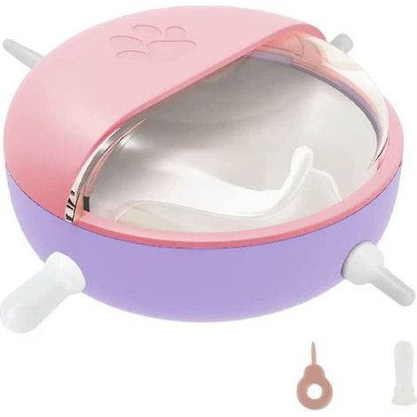 Biberon Pour Chatons - 180 Ml - Silicone Alimentaire - Pour Chiots Chatons Lapins - 4 Mamons - Rose