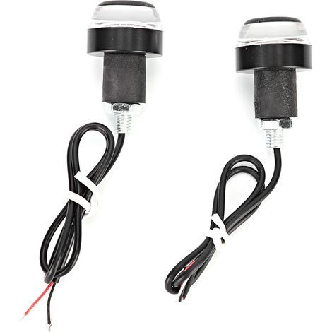 Feux clignotants LED pour guidon moto 12V blanc jaune indicateurs latéraux (1/4)