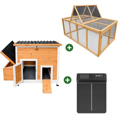 Kit poulailler complet avec enclos et portier solaire autonome - Jusqu'à 6 poules (1/5)