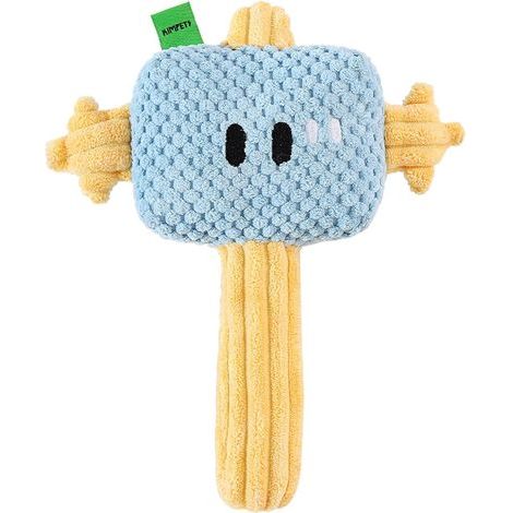 Jouet à mâcher en peluche douce en forme d'ananas pour chiens et chats, jouet interactif qui couine avec de l'herbe à chat, lavable et durable pour jouer à tirer (jaune et bleu)jaune bleu (1/5)