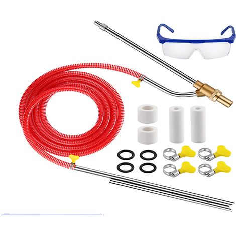 Kit de chorro de arena de alta presión, lijadora con boquilla, cubierta protectora, acoplamiento rápido de 1/4 de pulgada (rojo). (1/5)