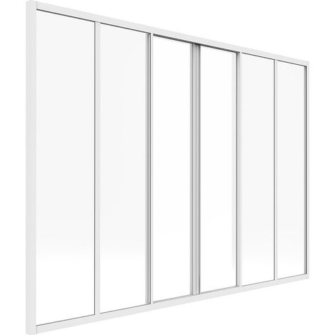 Vetrata scorrevole 180 x 130 cm in Alluminio termolaccato Bianco - RAVENA