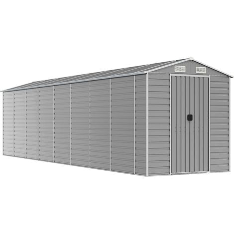 Maison Exclusive - Abri de jardin gris clair 191 x 810 x 198 cm en acier galvanisé (1/5)