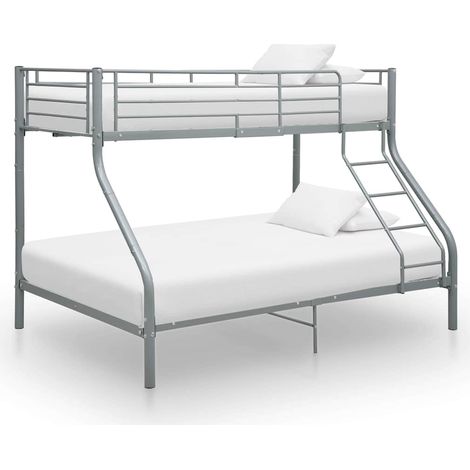 Estructura de litera de metal gris 140x200 cm/90x200 cm (1/5)