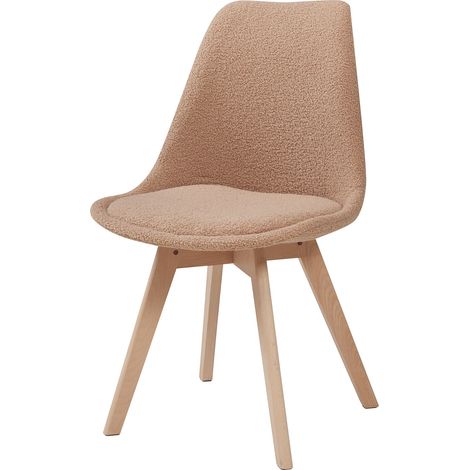 Set di 2 sedie da pranzo/soggiorno/cucina in pelle riccia color tortora dal design moderno 030009613