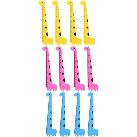 Règle de mesure en plastique Veemoon, lot 12, motif girafe (1/5)