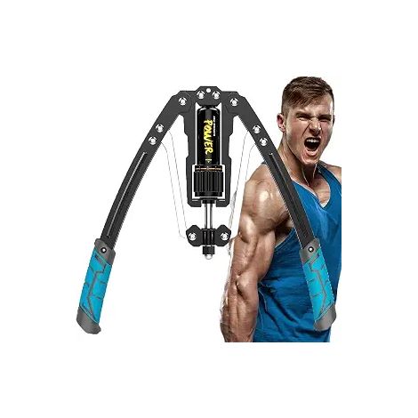 Appareil de musculation hydraulique pour les bras et les pectoraux, idéal pour l'entraînement des muscles des épaules et des bras, avec barre de préhension et renforcement abdominal. (1/5)