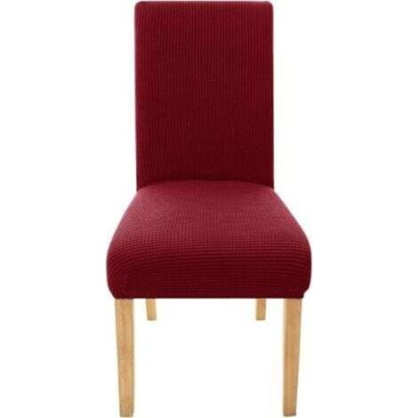 Housse de chaise de mariage en jacquard extensible, lavable, bon marché, pour salle à manger, intérieur, rouge (1/3)