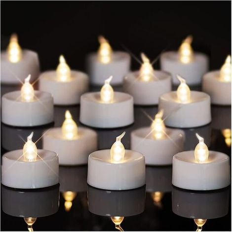 24 Pack Flameless LED Candles Warm White Battery Operated Long Lasting Candles for Wedding Holiday Party Home Decor (1/5)