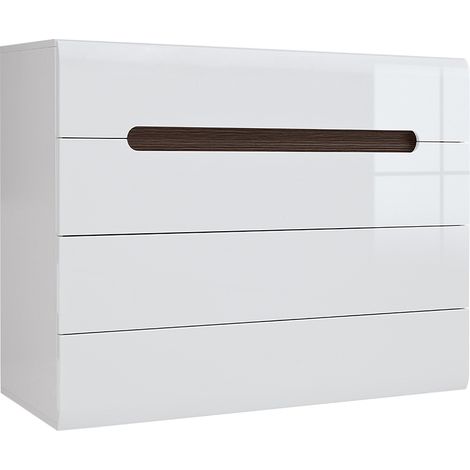 Cómoda 4 cajones Darrel Blanco lacado y Madera