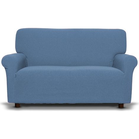 Copridivano New York Azzurro Elasticizzato, Antigraffio, per Divani con Braccioli, Telo Divano Universale, Made in Italy Divano 5 posti cm. 350-420 (1/5)