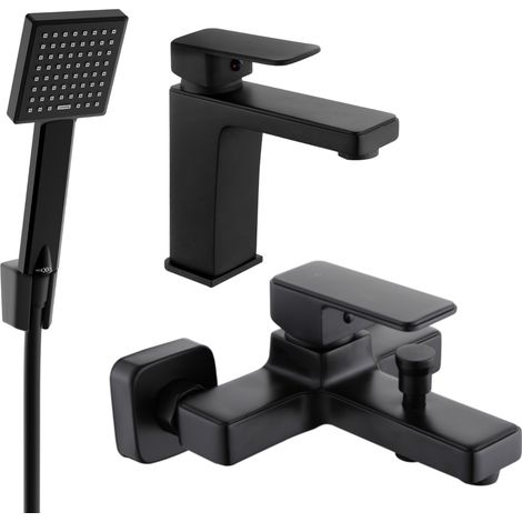 Mexen Cetus R45 conjunto de bañera, negro - 744303R45-70