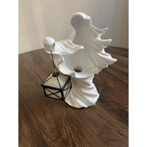 Lanterne messager d'horreur, ornement de sorcière, Sculpture en résine, Statue fantôme (1/5)
