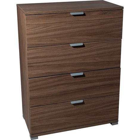 Cassettiera in legno nobilitato con 4 cassetti in varie tinte 60x38xH85 cm - Brown (1/4)