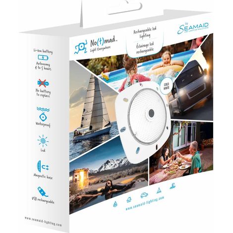 Projecteur LED NOTMAD Rechargeable USB - Blanc Éclairage Blanc - Outdoor - Piscine