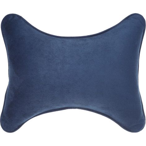 Oreiller de Repos Cervical pour Voiture, Oreiller Cervical en Fausse Fourrure Bleu, Forme Os, pour Intérieur de Voiture, Confortable et Facile à Entretenir (1/5)