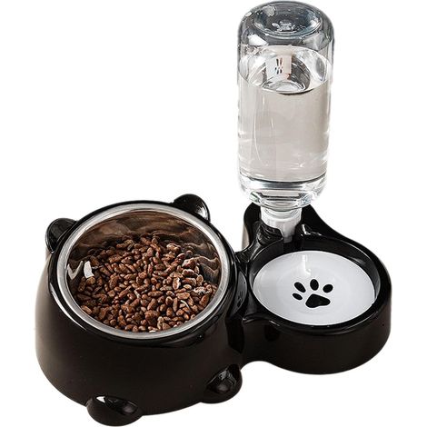 Juego de bebedero y comedero para mascotas, dispensador de comida y agua, dispensador para gatos y perros, cuencos antideslizantes para gatos y mascotas pequeñas. (1/5)