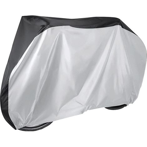 Wasserdichte Fahrrad-/Motorradabdeckung, Kaypsre, 210D Oxford Polyester, UV-beständig, staubdicht, 200 x 70 x 110 cm, Schwarz/Silber (1/5)