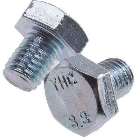 Vis à tête hexagonale, Acier Zingué, M10 x 12mm ( Prix pour Sachet de 50 )