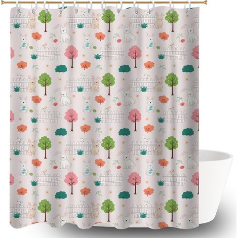 Rideau de douche en polyester 180x180 tendance protection douche pour salle de bain avec douche à l’italienne (1/5)