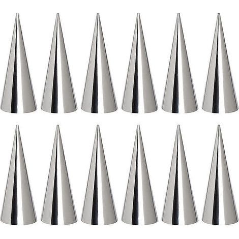 20 konische Brotformen aus Edelstahl zum Backen von Brot, Croissants und anderen Backwaren für den täglichen Gebrauch (silber) – 12 x 3 x 3 cm – Silber (1/4)