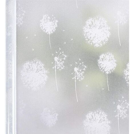 (45x200cm)) Film Opaque pour Fenetre Film Electrostatique Vitre Anti Regard Film Occulant Fenetre Autocollant Facile à Installer Réutilisable pour Chambre Cuisne Salle de Bain Pissenlit Taille
