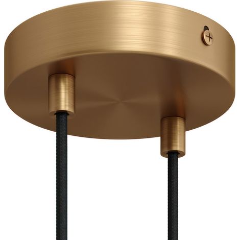 creative cables - Kit rosone cilindrico in Metallo a 2 Fori - Cilindrico, Bronzo Satinato