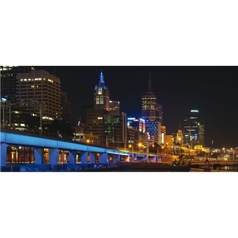 Night city Melbourne, photo murale, 202 x 90 cm, 1 part (1/2)