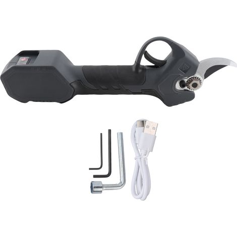 Sécateur électrique rechargeable, puissant, petit, sans fil, pour fleurs et branches, noir (1/5)