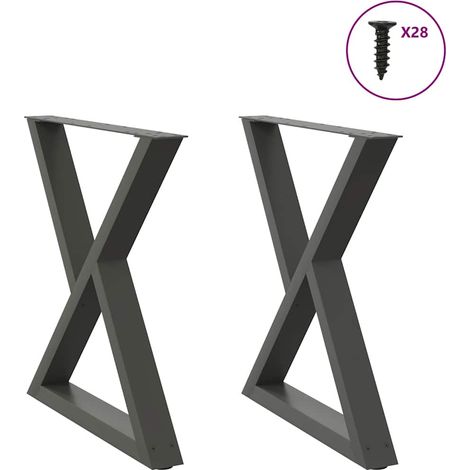 Esstisch Beine 2 Stück Anthrazit 80x(72-73,3) cm Stahl
