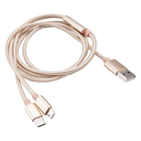 AK-CBUB42.12GL Akasa AK-CBUB42-12GL - Câble USB Type-A mâle vers USB Type-C / Micro USB Type-B - 120 cm