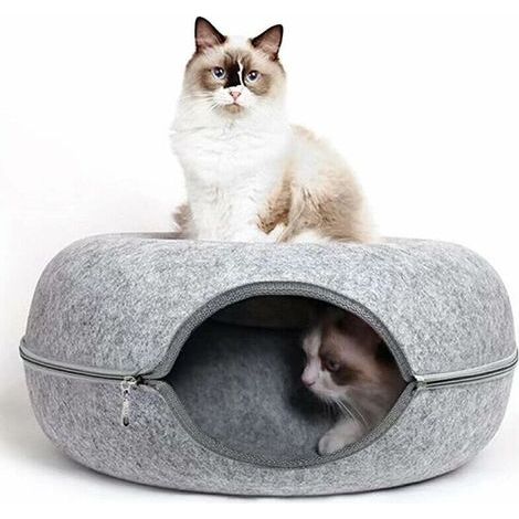 Cat tunnel, felt tunnel, cat toy, cat bed, felt, cat nest, round design, cat cave for small animals, rabbits, kittens, puppies and dogs