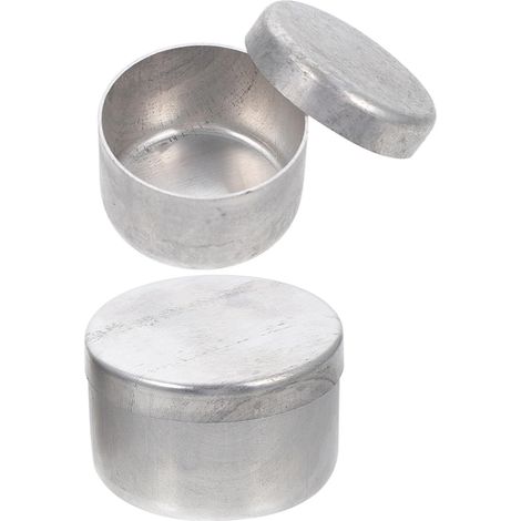 Lot de 2 Boîtes de Pesée Rondes en Aluminium Argenté Surface Polie, Contenants Sûrs pour Laboratoire et Institut de Recherche (1/5)