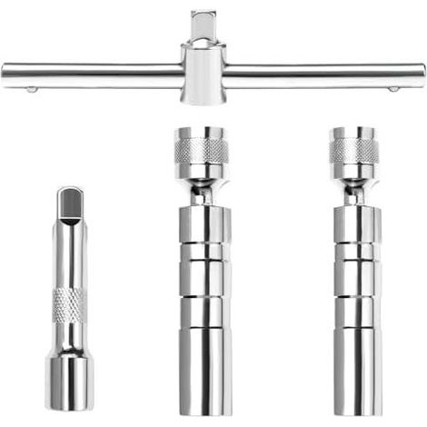 2-teiliger magnetischer Zündkerzenschlüssel 14 mm und 16 3/8 Zoll, universelles Zünddrehgelenk-Ausbauwerkzeug, Steckschlüssel, Zündkerzen, T-Griff für Auto, Motorrad - (1/5)