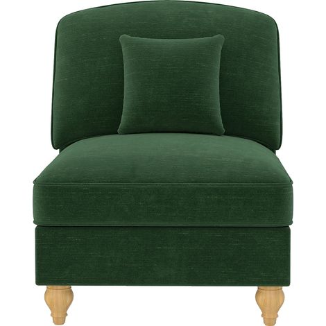 Divano Windsor senza braccioli, in ciniglia con 1 cuscino - Verde