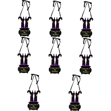8 Pièces Pendentif Plaque de Porte sorcière couronnes d'automne pour Porte d'entrée affichette de Porte Couronne Halloween Decoration décoration Halloween décor Suspendu de Porte (1/5)