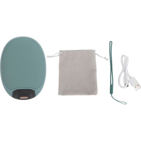 Chauffe-mains rechargeable portable avec écran LCD, 3 niveaux de chaleur, charge rapide USB, banque d'alimentation verte (1/5)