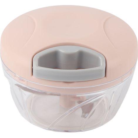 Hachoir manuel à légumes avec cordon de serrage, broyeur à fruits et viande, accessoire de cuisine, 500ml, rose (1/5)