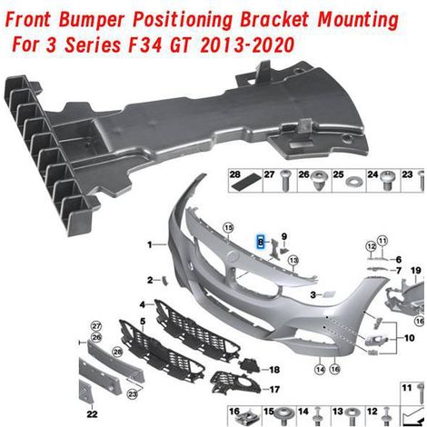 color: Black Material: Plastic Front bumper positioning bracket mounting bracket 5111730119 (1/5)