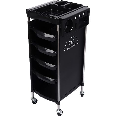 De Rangement pour Outils De Salon De Coiffure À 6 Couches avec roulettes, Rolling Hairdresser, Hairdresser Trolley Meuble de rangement salon, structure métallique robuste, plateau supérieur profond, (1/5)
