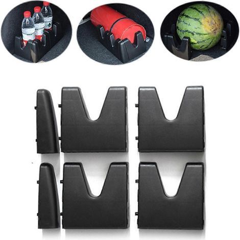 Blocs de rangement multifonctionnels pour coffre de voiture, support de fixation pour SUV, camion et minivan - 4 panneaux et 2 pièces.-Black (1/3)